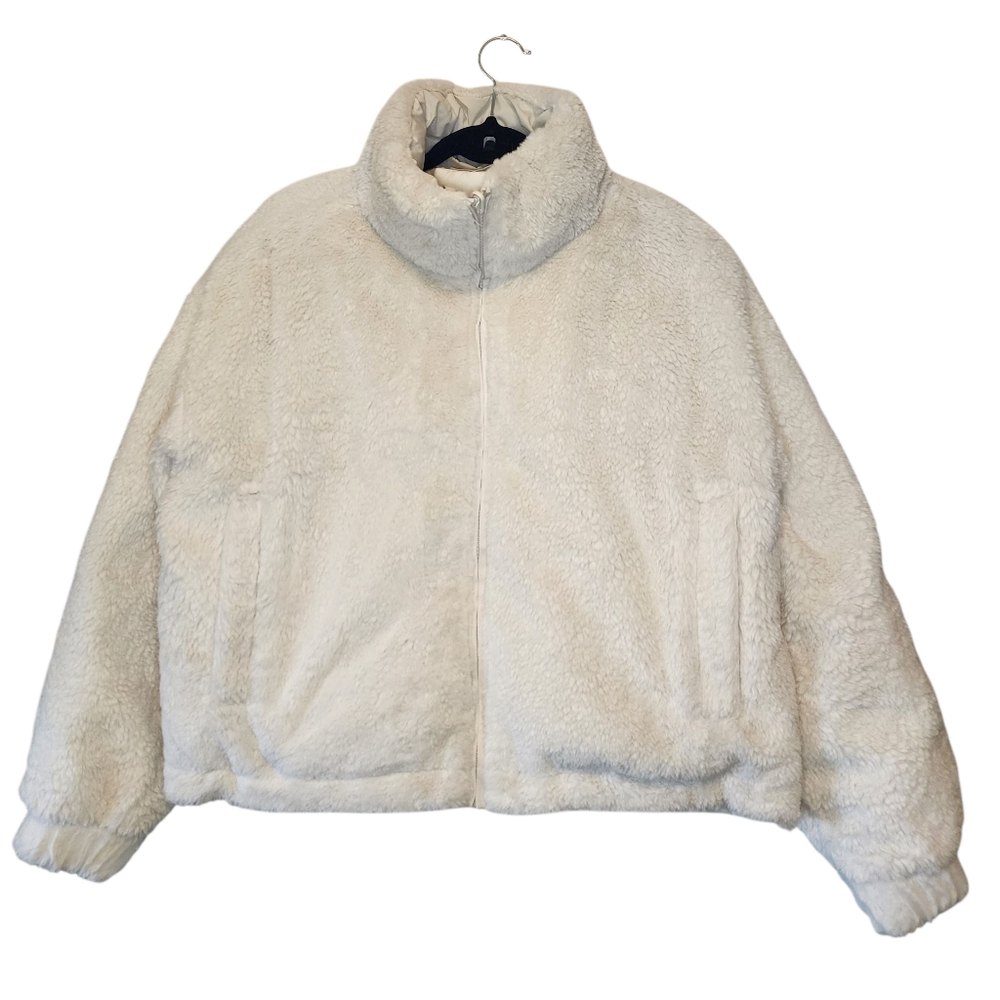 AMERICAN EAGLE white reversible puffer jacket, size S -MISSING HOOD- - Picture 6 of 7